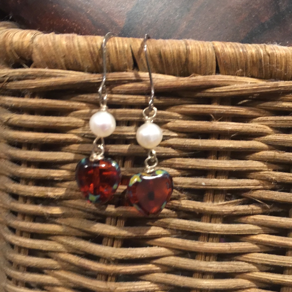 Heart and Freshwater Pearl in Sterling